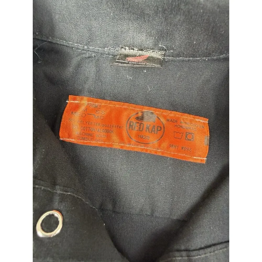 Red Kap Honda Licensed Work Shirt Mens Medium Black Mechanic Button Front